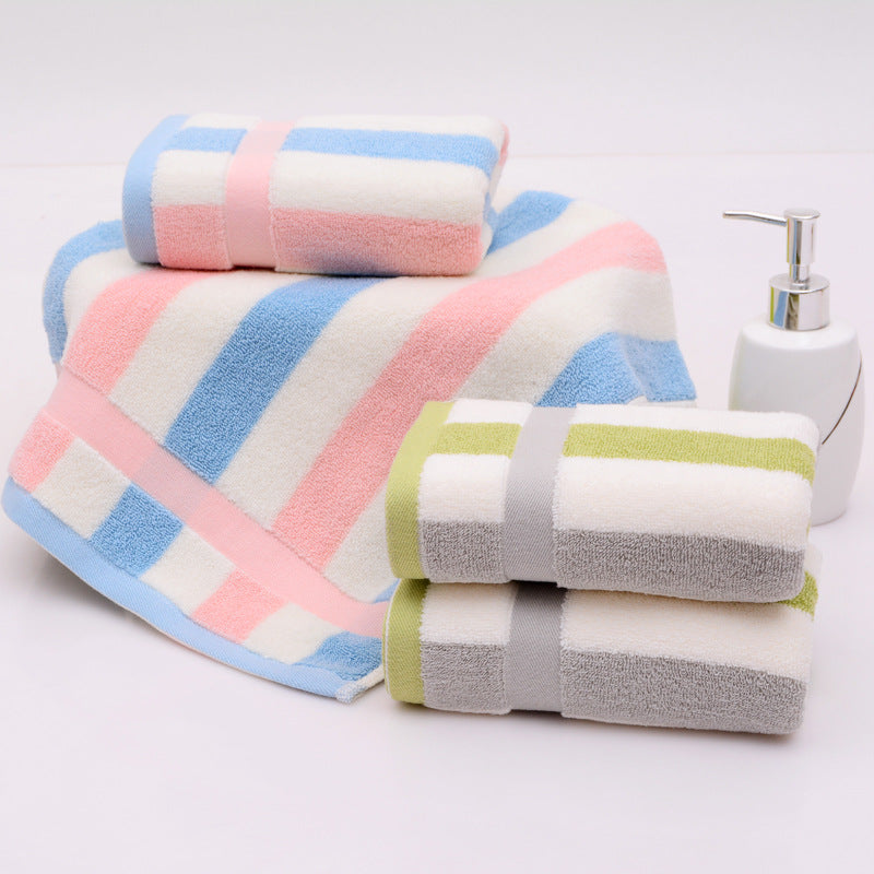 Thick Solid Color Sports Towels with Jacquard Stripes