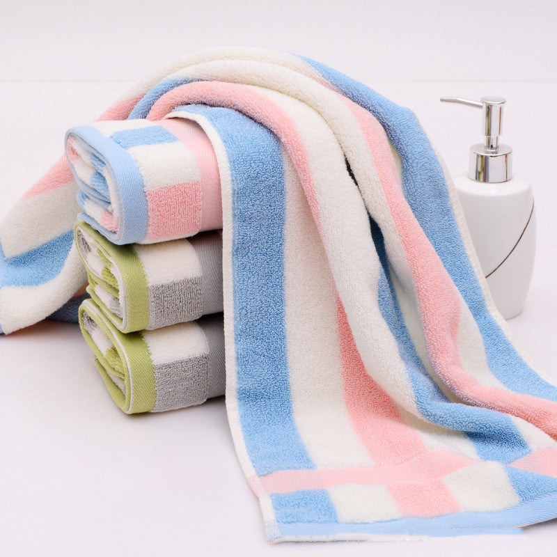 Thick Solid Color Sports Towels with Jacquard Stripes