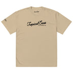Oversized Tropical Seas Printed Faded T-shirt