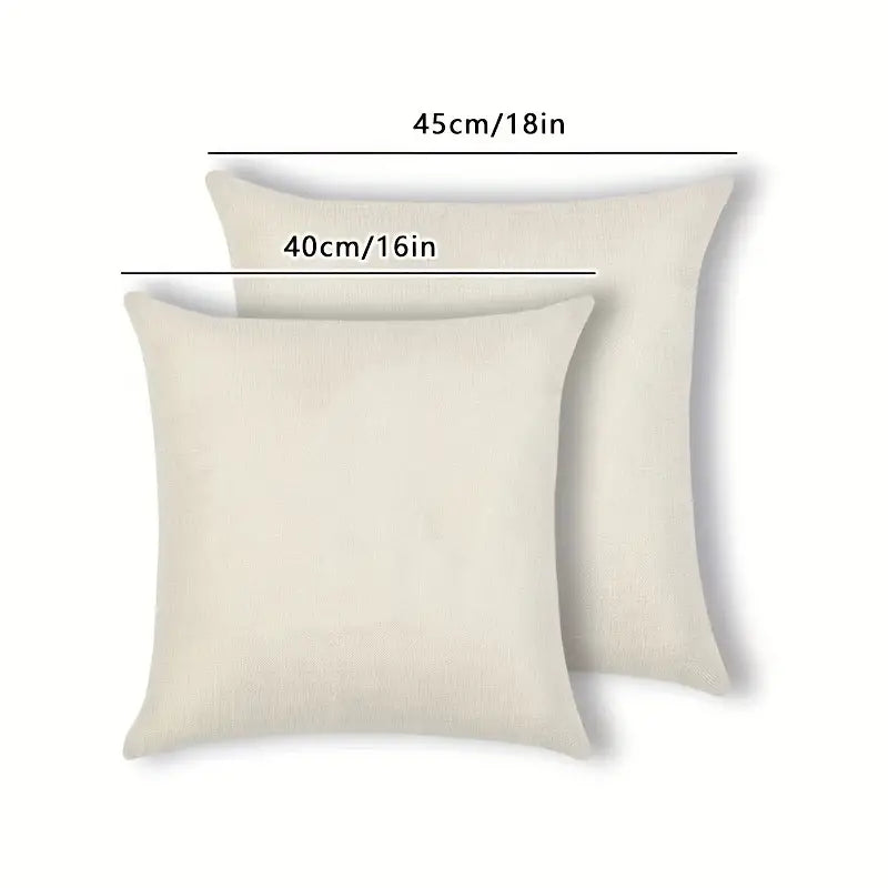 Set of 4 Linen Floral Pillow Covers for Home Decor