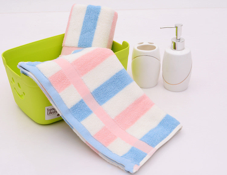 Thick Solid Color Sports Towels with Jacquard Stripes