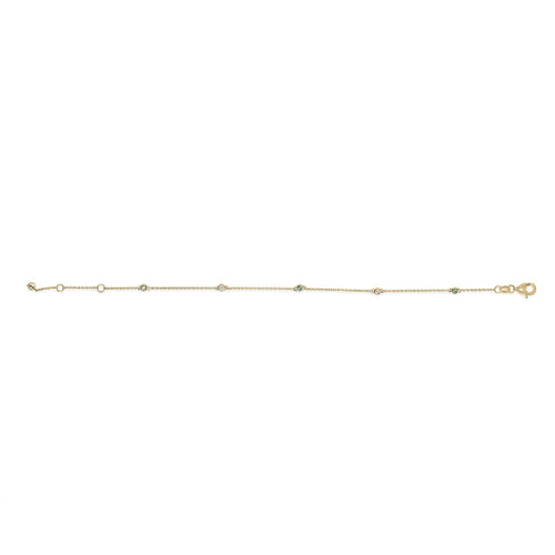 14K Gold Emerald & Diamond Bracelet