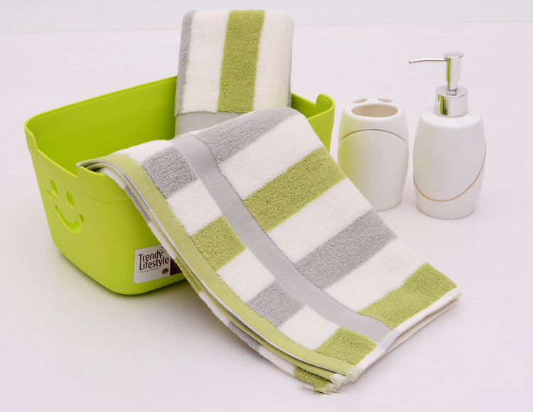 Thick Solid Color Sports Towels with Jacquard Stripes