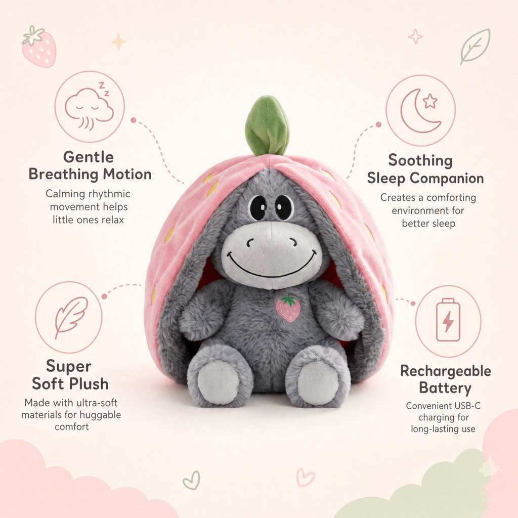 Baby Sleep Soother Plush Doll – Breathing Light & Soft Music