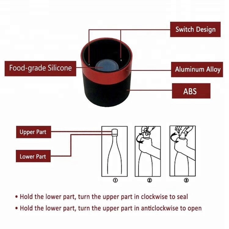 Wine Vacuum Stopper & Corkscrew Set – Wine Bottle Freshness Preserver